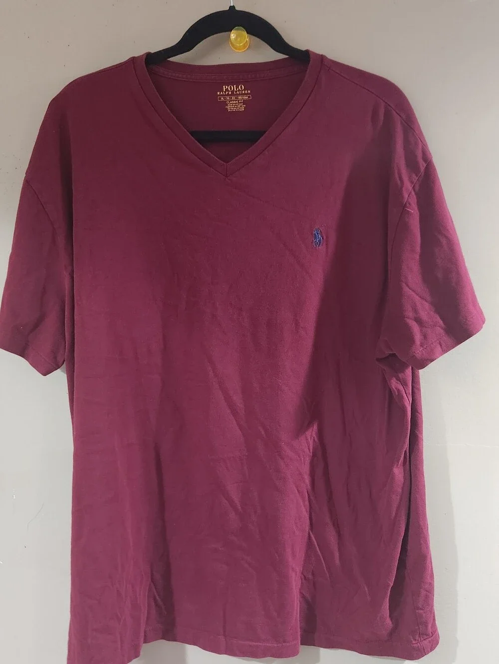 Polo by Ralph Lauren Men's Short-Sleeve V-Neck Tee in Wine